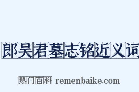 郎吴君墓志铭近义词是什么意思的图片